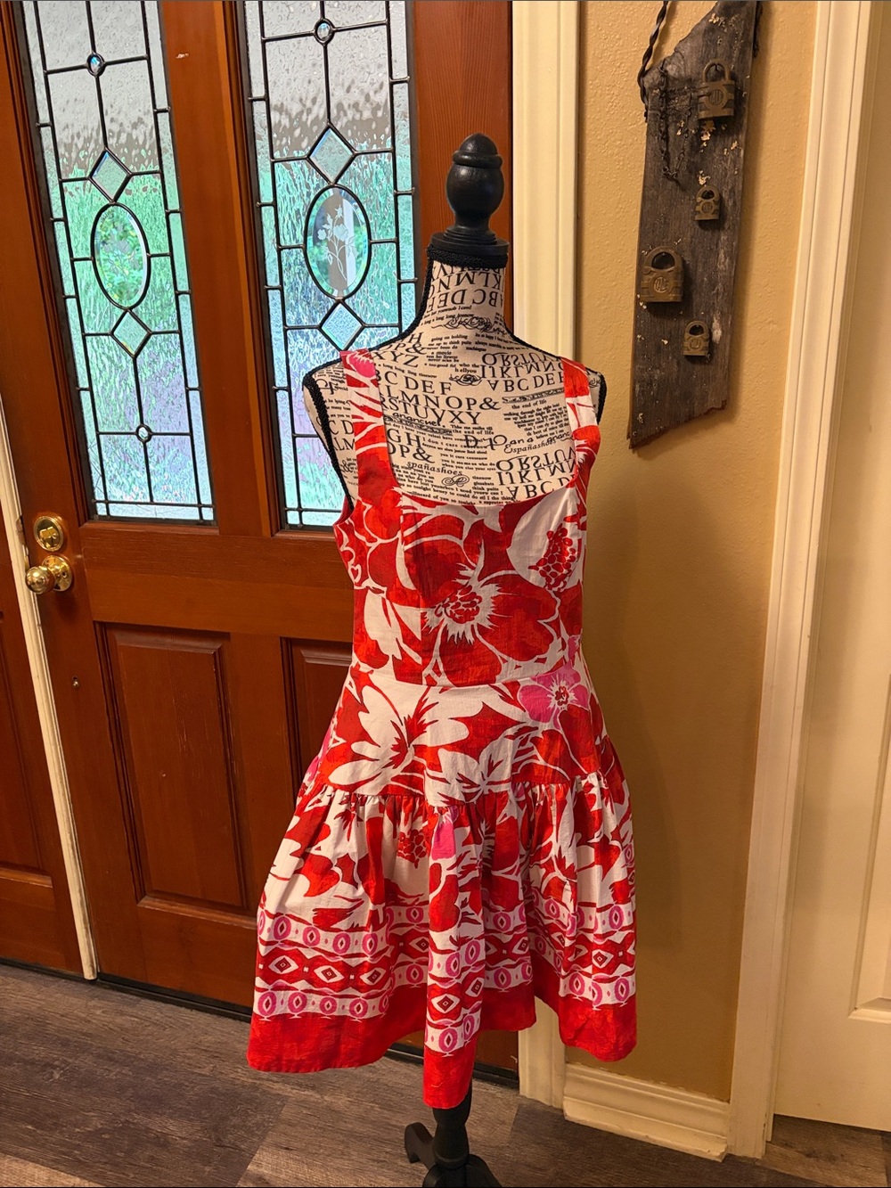 Avec Les Filles Red & White Floral Sundress